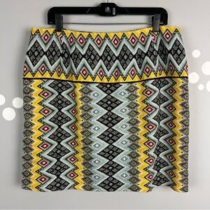 Loft Outlet Aztec Tribal Print Skirt Size 12